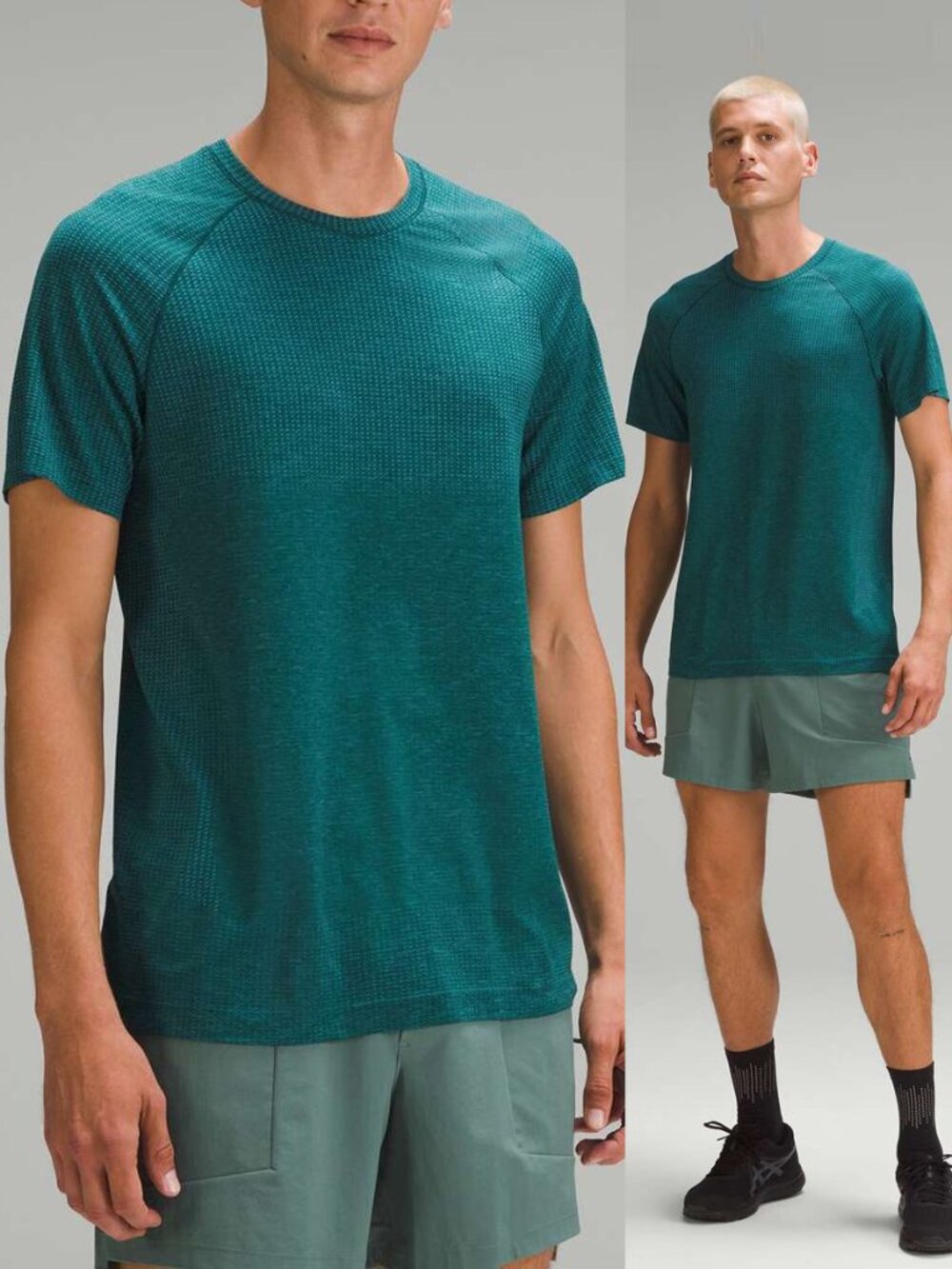 Lululemon Men's L Metal Vent Tech Short-Sleeve Shirt Marlin Storm Teal Green $78